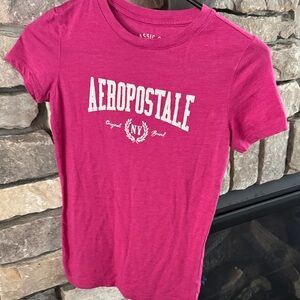 Aeropostale Fuchsia Tee with White Logo